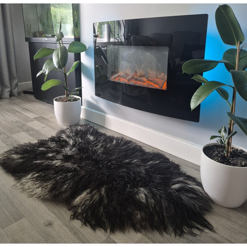 Curly Black/Grey -123cm long