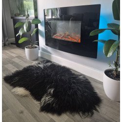 Curly Black/White- 115cm long