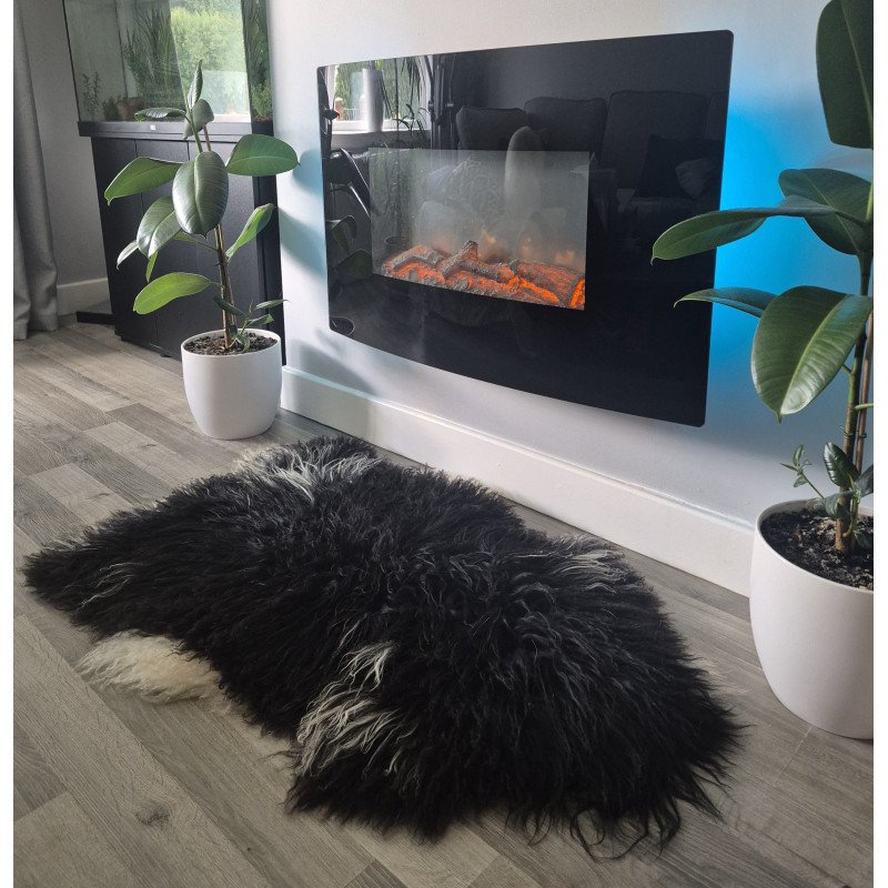 Curly Black/White- 115cm long