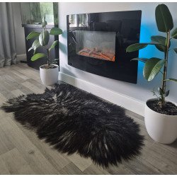 Curly Black/White-125cm long